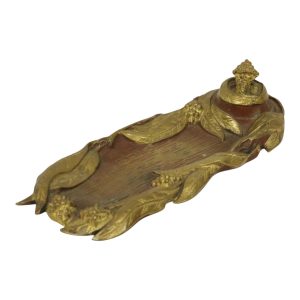 Verguld Bronzen Art Nouveau Inktpot Pennenhouder 20ste Eeuw