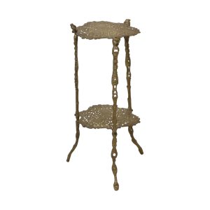 Sierlijke Franse Messing Plantentafel Art Nouveau Stijl