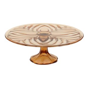 Amber Art Deco Taartschotel Gebak Schaal Val Saint Lambert 33cm