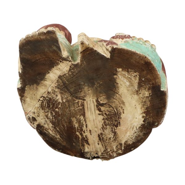 Grote Lachende Boeddha XL Houten Polychroom Beeld 47cm