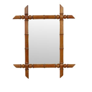 Oude Houten Spiegel Faux Bamboe Chinoiserie 60x50cm