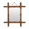 Antieke Houten Spiegel Faux Bamboe Chinoiserie 44x39cm