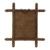 Antieke Houten Spiegel Faux Bamboe Chinoiserie 44x39cm