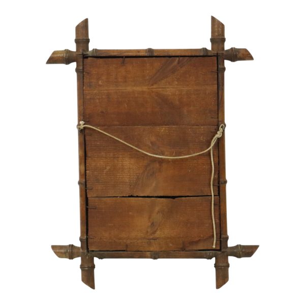 Franse Houten Faux Bamboe Spiegel Antiek 52x39cm Franse Houten Faux Bamboe Spiegel Antiek 52x39cm