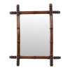 Antieke Houten Spiegel Faux Bamboe Chinoiserie 63x52cm Antieke Houten Spiegel Faux Bamboe Chinoiserie 63x52cm