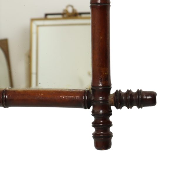 Antieke Houten Spiegel Faux Bamboe Chinoiserie 63x52cm Antieke Houten Spiegel Faux Bamboe Chinoiserie 63x52cm