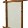 Franse Houten Spiegel Faux Bamboe Chinoiserie 57x47cm Franse Houten Spiegel Faux Bamboe Chinoiserie 57x47cm