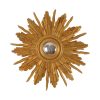 Vintage Houten Zonnespiegel Sunburst Convex Goud 46cm Vintage Houten Zonnespiegel Sunburst Convex Goud 46cm