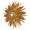Vintage Houten Zonnespiegel Sunburst Convex Goud 46cm Vintage Houten Zonnespiegel Sunburst Convex Goud 46cm