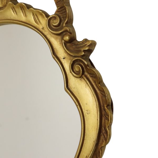 Mid Century Kuifspiegel Klassieke Gouden Franse Spiegel 63cm