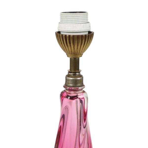 Paarse Roze Tafellamp Kristal Val Saint Lambert Sixties Paarse Roze Tafellamp Kristal Val Saint Lambert Sixties