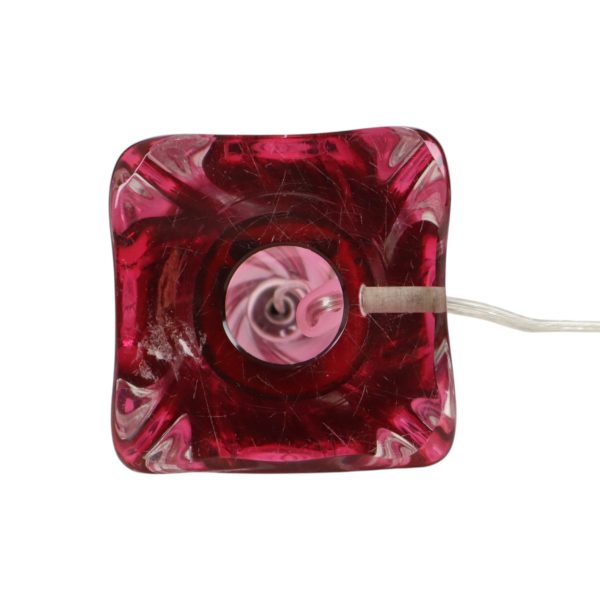 Paarse Roze Tafellamp Kristal Val Saint Lambert Sixties Paarse Roze Tafellamp Kristal Val Saint Lambert Sixties