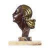 Bronzen Art Deco Beeld Vrouw Hagenauer Marmer Jaren 30