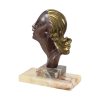 Bronzen Art Deco Beeld Vrouw Hagenauer Marmer Jaren 30
