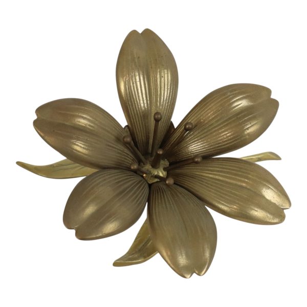 Mid Century Messing Lelie Bloem Sculptuur Beeldje Asbak Mid Century Messing Lelie Bloem Sculptuur Beeldje Asbak