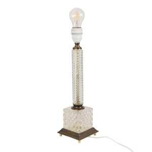 Vintage Klassieke Tafellamp Glas Massive Jaren 80