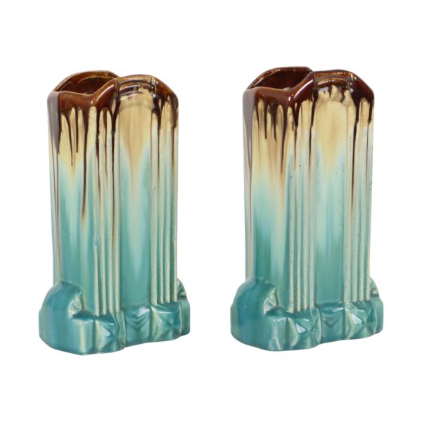 Belgische Art Deco Vazen Turquoise Aardewerk Thulin 22cm