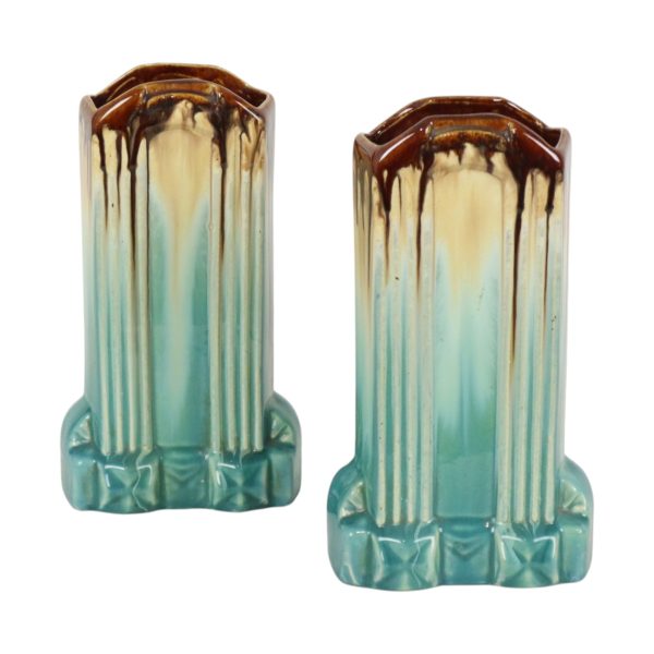 Belgische Art Deco Vazen Turquoise Aardewerk Thulin 22cm
