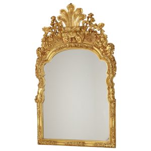 Grote Klassieke Houten Spiegel Rococo Stijl Chinoiserie 124cm