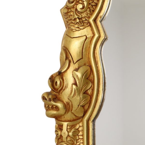 Grote Klassieke Houten Spiegel Rococo Stijl Chinoiserie 124cm