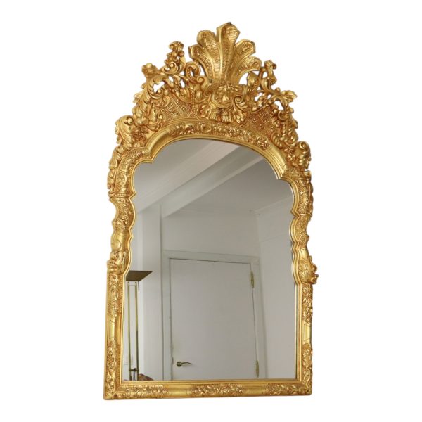 Grote Klassieke Houten Spiegel Rococo Stijl Chinoiserie 124cm