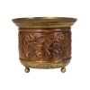 Vintage Koperen Bloempot Cache Pot Repoussé Fifties