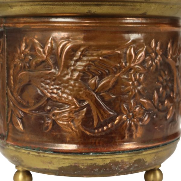 Vintage Koperen Bloempot Cache Pot Repoussé Fifties