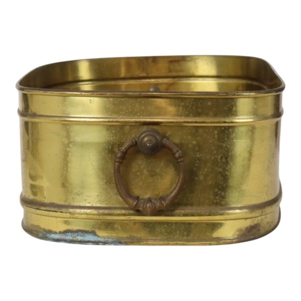 Grote Ovale Messing Bloembak Vintage XL Cache Pot 41cm