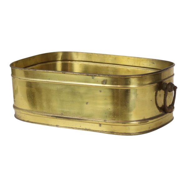 Grote Ovale Messing Bloembak Vintage XL Cache Pot 41cm
