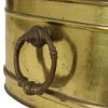 Grote Ovale Messing Bloembak Vintage XL Cache Pot 41cm