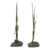 Mid Century Beeldjes Reiger en Eend Messing Groen Metaal 35cm