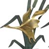 Mid Century Beeldjes Reiger en Eend Messing Groen Metaal 35cm