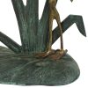 Mid Century Beeldjes Reiger en Eend Messing Groen Metaal 35cm
