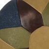 Vintage Rond Patchwork Kussen Dubbelzijdig Skai Kunstleer 44cm Vintage Rond Patchwork Kussen Dubbelzijdig Skai Kunstleer 44cm