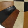 Vintage Rond Patchwork Kussen Dubbelzijdig Skai Kunstleer 44cm Vintage Rond Patchwork Kussen Dubbelzijdig Skai Kunstleer 44cm