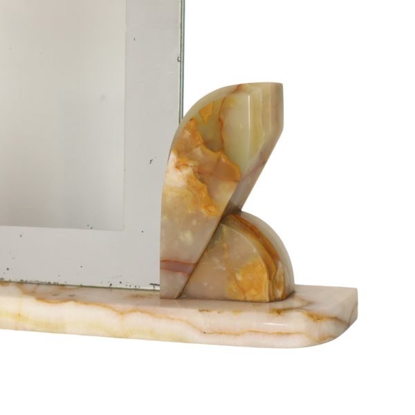 Grote Art Deco Fotolijst Schilderij Onyx Marmer met Spiegelrand