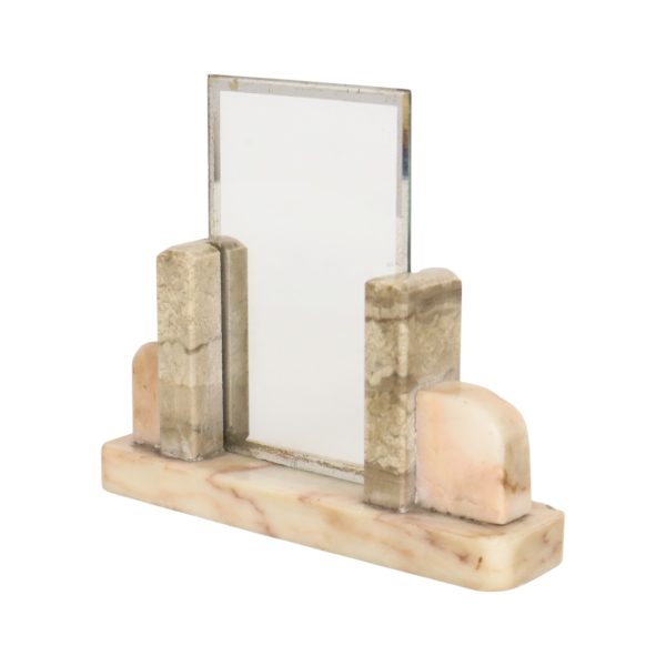 Kleine Art Deco Fotolijst Schilderij Marmer Glas met Spiegelrand