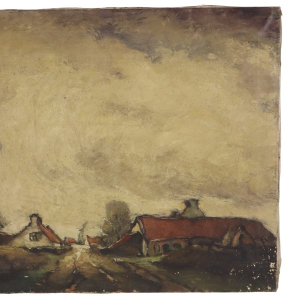 Charmant Schilderij Boerderij Landschap Gesigneerd Wittouck 60x80cm