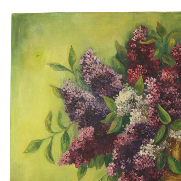 Groot Kleurrijk Bloemen Stilleven met Seringen Schilderij 90x70cm