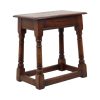 Antieke Massief Eiken Kruk Engelse Joint Stool 19de Eeuw