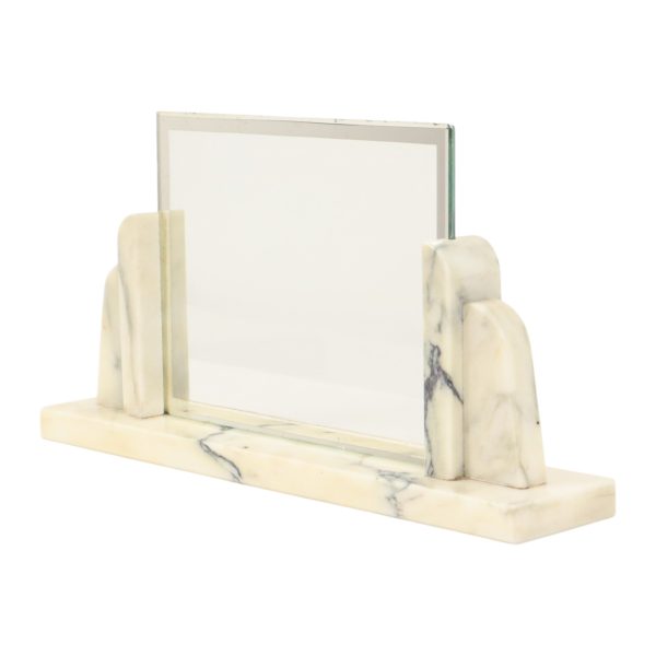 Grote Art Deco Fotolijst Marmer Glas met Spiegelrand 39cm Grote Art Deco Fotolijst Marmer Glas met Spiegelrand 39cm