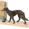 Grote Marmeren Art Deco Fotolijst met Windhond Jaren 30 Grote Marmeren Art Deco Fotolijst met Windhond Jaren 30