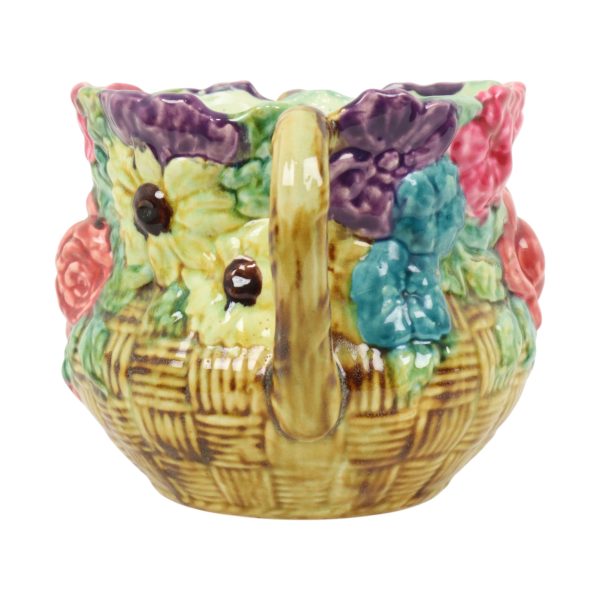 Kleurrijke Art Nouveau Bloempot Cache Pot Majolica Frankrijk Kleurrijke Art Nouveau Bloempot Cache Pot Majolica Frankrijk