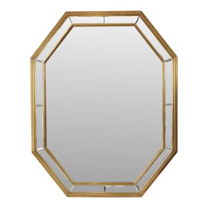 Grote Achthoekige Deknudt Spiegel Hollywood Regency Stijl