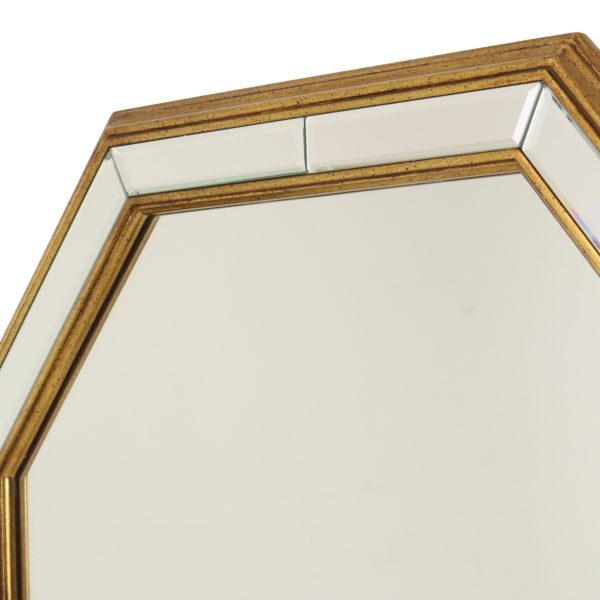 Grote Achthoekige Deknudt Spiegel Hollywood Regency Stijl