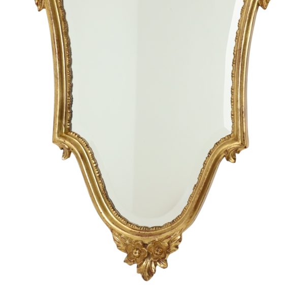 Klassieke Gouden Deknudt Kuifspiegel Facet Louis XVI 94cm