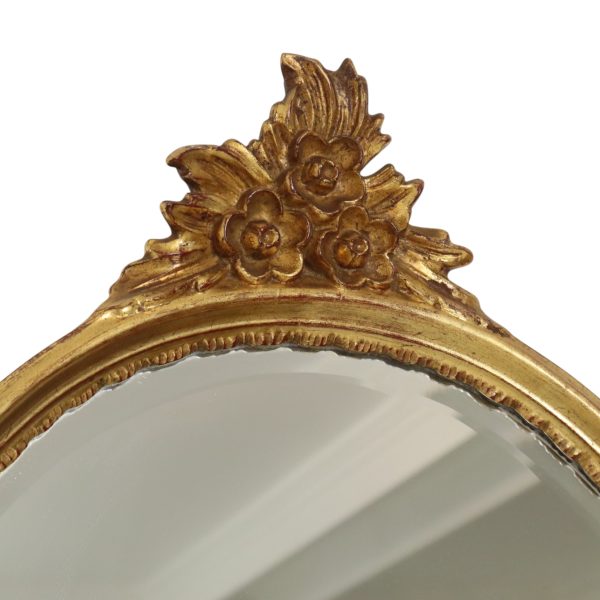 Klassieke Gouden Deknudt Kuifspiegel Facet Louis XVI 94cm