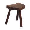 Rustieke Houten Driepoot Melkkruk Wabi Sabi Frankrijk 43cm
