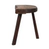 Rustieke Houten Driepoot Melkkruk Wabi Sabi Frankrijk 43cm