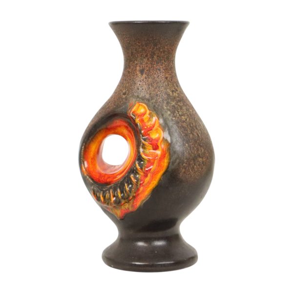 Zeldzame Oranje Fat Lava Vaas West Germany Walter Gerhards 26cm